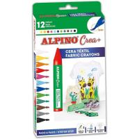 Cera para pintar textil, 12 colores, Crea+ Textile Wax ALPINO, caja 12 uds
