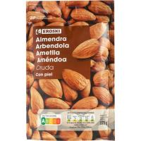 Almendra con piel cruda EROSKI, bolsa 175 g