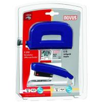 Set grapadora E15 +perforadora E210 azul grapas nº10 1000 grapas incluidas, NOVUS