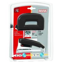 Set grapadora E15 +perforadora E210 negra grapas nº10 1000 grapas incluidas, NOVUS