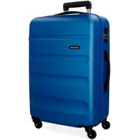 Trolley grande Flex azul, ABS, cierre combinación, 4 ruedas ROLL ROAD, 75x28x51 cm