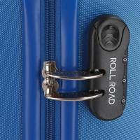 Trolley grande Flex azul, ABS, cierre combinación, 4 ruedas ROLL ROAD, 75x28x51 cm
