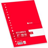 Recambio folio cuadriculado, multitaladros ENRI, pack 100 hojas