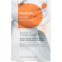 Bandas depilatorias faciales de cera BELLE, caja 16 uds