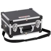 Maletín portaherramientas aluminio negro 32x23x16 cm, correa de transporte KREATOR