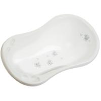 Bañera rigida con portajabones, color crema, ligera, práctica y portátil ACOMS