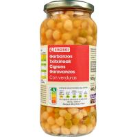 Garbanzos con verduras EROSKI, frasco 400 g Garbanzos con verduras EROSKI, frasco 400 g