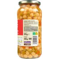 Garbanzos con verduras EROSKI, frasco 400 g 