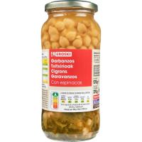 Garbanzos con espinacas EROSKI, frasco 370 g Garbanzos con espinacas EROSKI, frasco 370 g