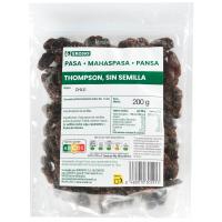 Pasas sin semilla EROSKI, bolsa 200 g