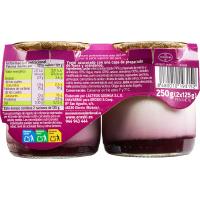 Yogur sabor mora y arándanos EROSKI, pack 2x125 ml
