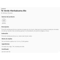 Infusión té verde hierbabuena JOSENEA, caja 20 g
