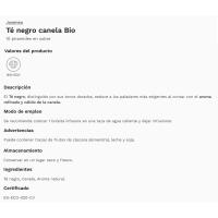 Infusión té negro canela JOSENEA, caja 20 g