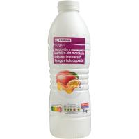 Yogur líquido sabor melocotón-maracuyá EROSKI, botella 1 kg