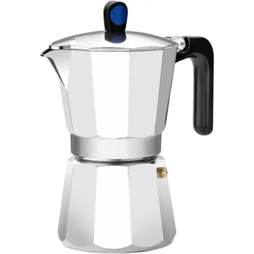 Cafetera Italiana de  aluminio forjado, para todo tipo de cocinas, Ø9 cm, Induction-Express MONIX, 6 tazas