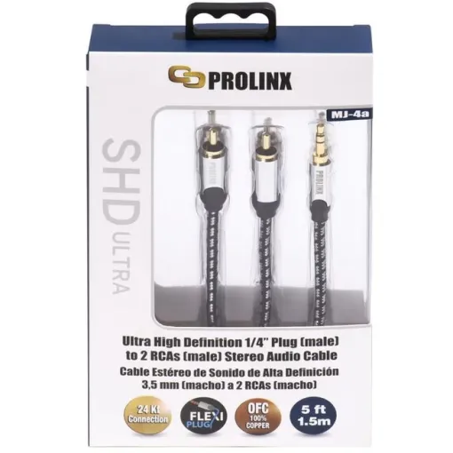 Cable de audio Jack 3.5mm (M) a 2 RCAs (M) MJ4-A PROLINX, 1 m