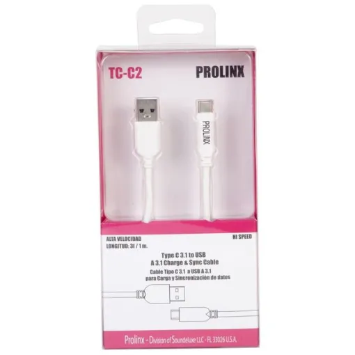 Cable carga y sincronización USB Tipo C a USB 3.1v TC-C2 PROLINX