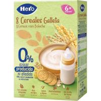 Papilla 8 cereales con galleta HERO, caja 340 g