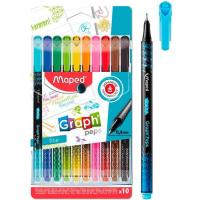 Rotulador punta fina 0,4 mm, 10 colores, Graph Peps MAPED, blister 10 uds Rotulador punta fina 0,4 mm, 10 colores, Graph Peps MAPED, blister 10 uds