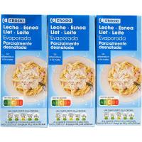 Leche evaporada EROSKI, pack 3x210 g