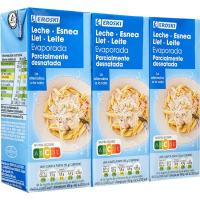 Leche evaporada EROSKI, pack 3x210 g