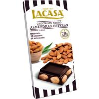 Chocolate 70% cacao con almendras LACASA, tableta 200 g