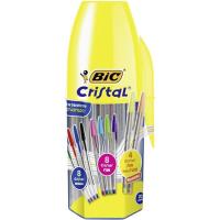 Megatubo bolígrafos: 8 original, 8 fun, 4 fun fluor Cristal Fluo BIC, Set 20uds