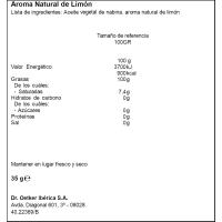 Aroma natural de limón DR. OETKER, frasco 35 ml