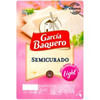 Queso semi light GARCÍA BAQUERO, lonchas, bandeja 150 g