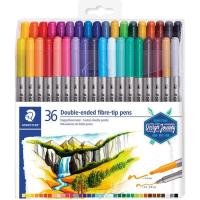 Rotuladores de doble punta, colores surtidos Design Journey STAEDTLER, Pack 36 uds