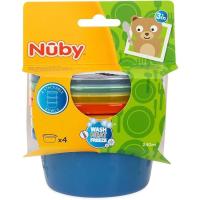 Recipiente hermético, 4 colores, 240 ml, edad: +3 meses NUBY, pack 4 uds