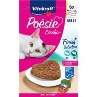 Gelatina de salmón-caza para gato VITAKRAFT Poesie, pack 6x85 g