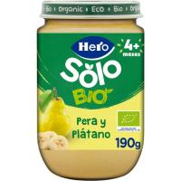 Tarrito ecológico de pera-plátano HERO, tarro 190 g