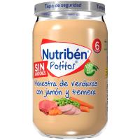 Potito de jamón-ternera-verduras NUTRIBEN, tarro 235 g
