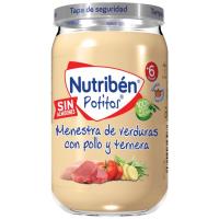 Potito de pollo-ternera-judías verdes NUTRIBEN, tarro 235 g