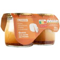 Postre de queso de leche de Pirineos EROSKI, pack 2x125 g