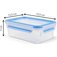 Hermético de plástico rectangular, apto microondas MasterSeal TEFAL , 1 litro