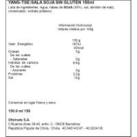Salsa de soja sin gluten YANG-TSE, botellín 150 ml