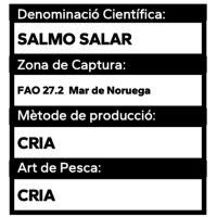 Salmón entero y limpio de crianza, al peso, compra mínima 2.5 kg