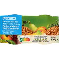 Frutas variadas sin azúcar EROSKI, pack 2x115 g