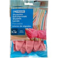 Guante flocado talla pequeña EROSKI, paquete 1 par