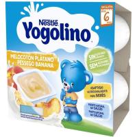 Yogolino sin azúcar de melocotón-plátano NESTLÉ, pack 4x100 g Yogolino sin azúcar de melocotón-plátano NESTLÉ, pack 4x100 g