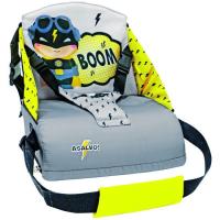 Trona de viaje con bolsillo y arnés de seguridad. Textil de alta densidad, altura respaldo 25cm. Para niños que se mantengan solos hasta 15kg ASALVO