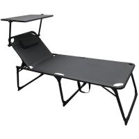 Tumbona Cama alta Ocean de aluminio y textilene, 193x67x48 cm, asas y parasol Tumbona Cama alta Ocean de aluminio y textilene, 193x67x48 cm, asas y parasol