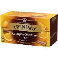 Té negro con naranja-canela TWININGS, caja 25 sobres