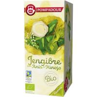 Infusión bio con jengibre-anís-hinojo POMPADUR, caja 18 bolsitas