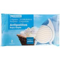 Colgador antipolillas ropa limpia EROSKI, pack 2 uds