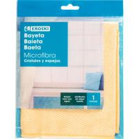 Bayeta microfibra para cristales EROSKI, pack 1 ud.