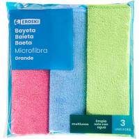 Bayeta microfibra grande EROSKI, pack 3 uds.