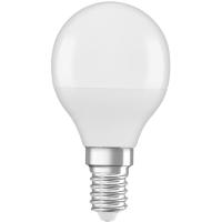 Bombilla Led E14 esférica 5,5W 2700K de luz cálida OSRAM, caja 5 uds